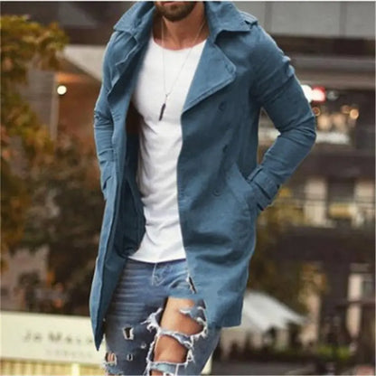 Mid-Length Slim-Fit Trench Coat