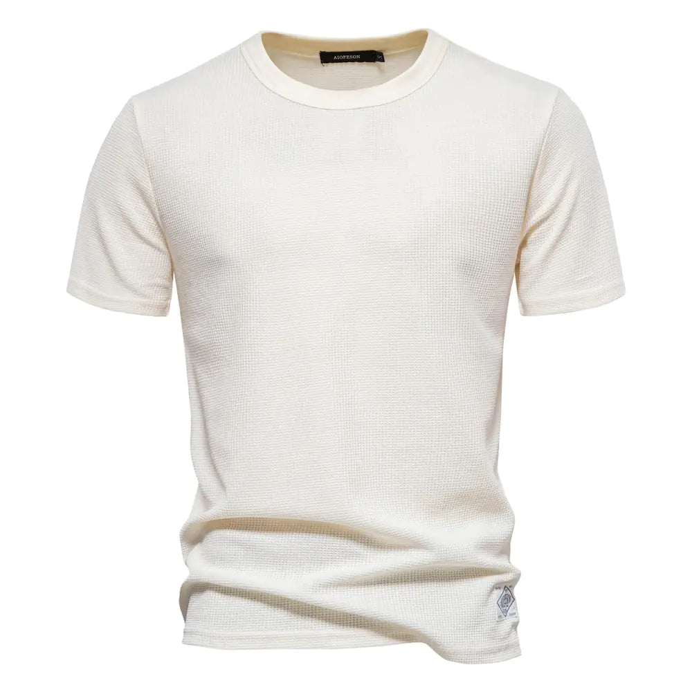 Men's Plain Waffle Knit T-Shirt
