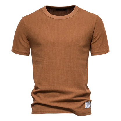 Men's Plain Waffle Knit T-Shirt