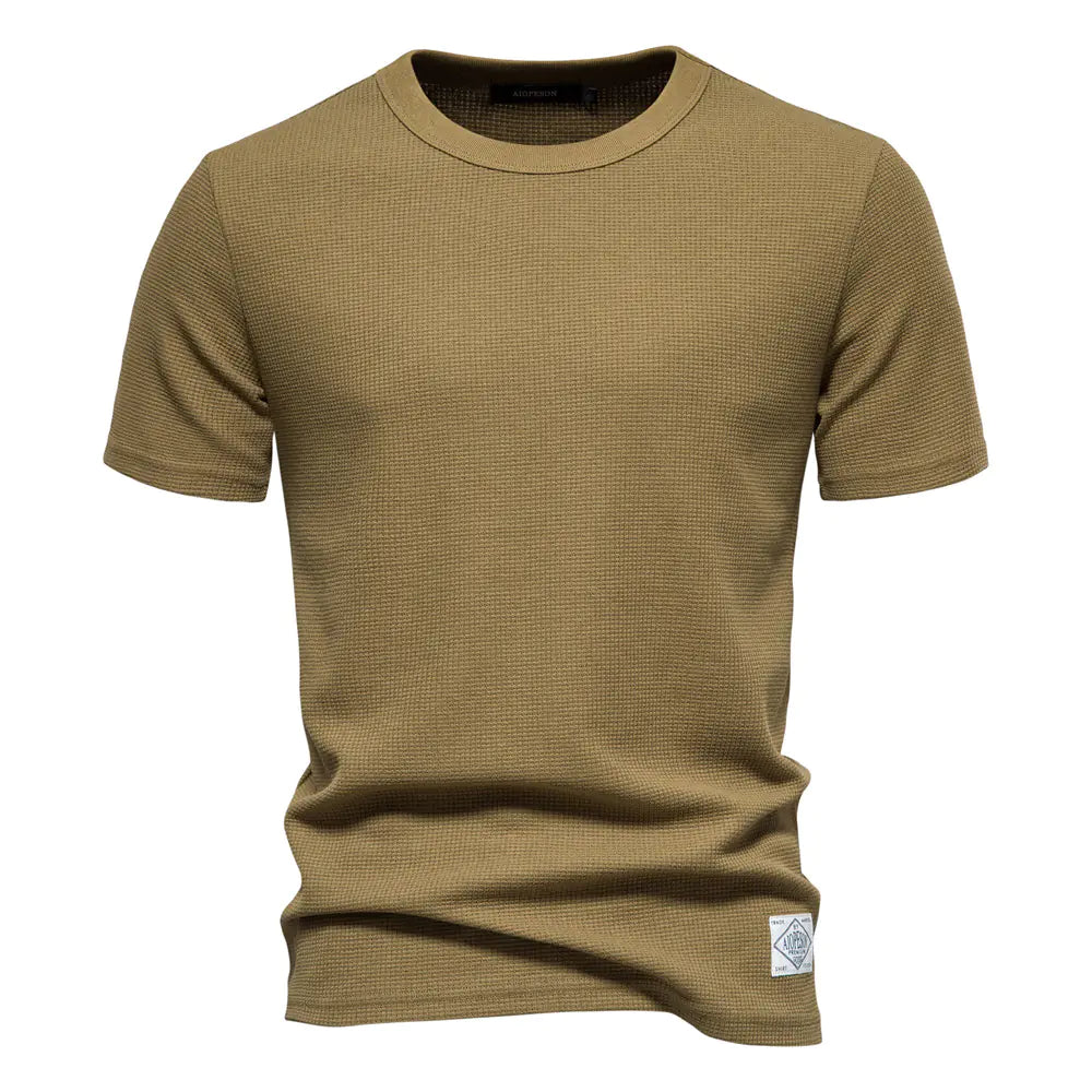 Men's Plain Waffle Knit T-Shirt