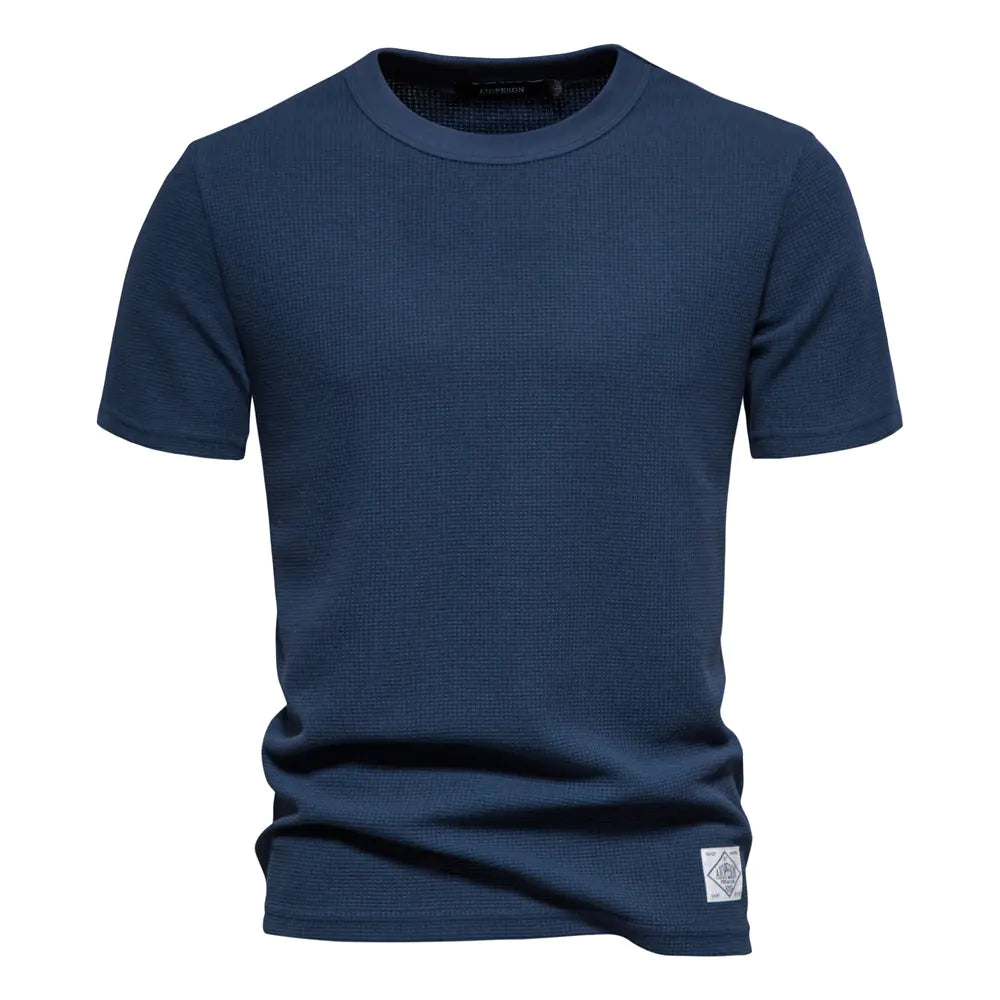 Men's Plain Waffle Knit T-Shirt