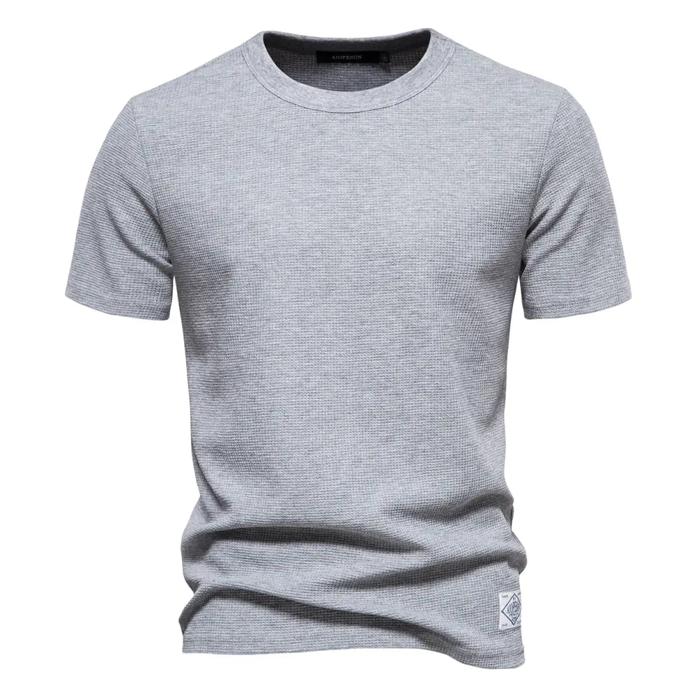 Men's Plain Waffle Knit T-Shirt