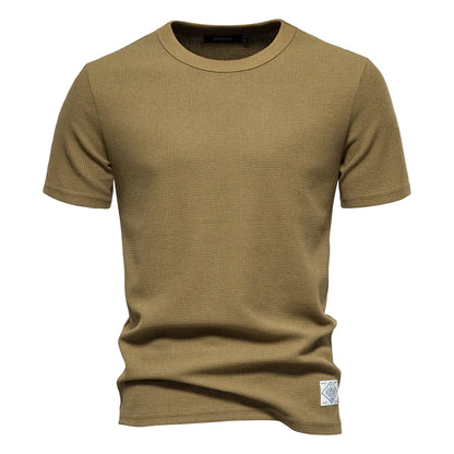 Men's Plain Waffle Knit T-Shirt