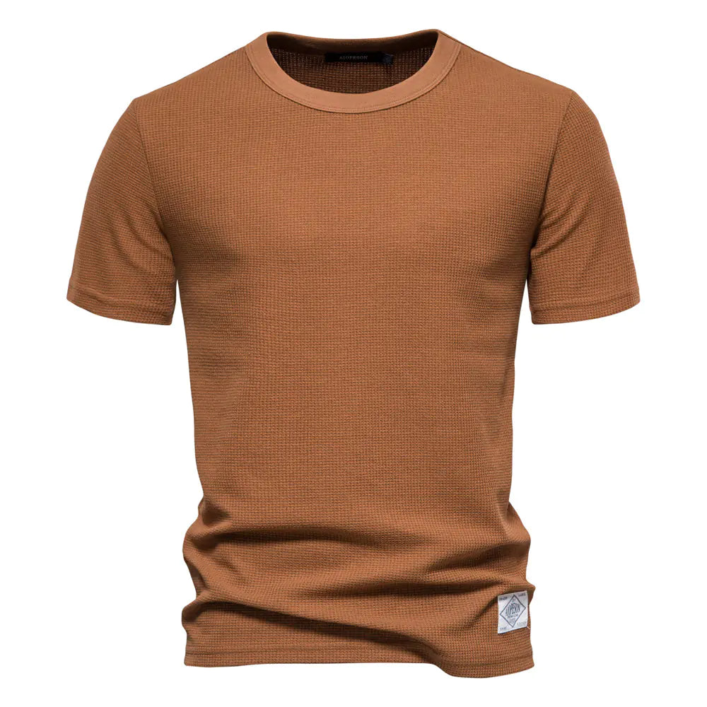 Men's Plain Waffle Knit T-Shirt