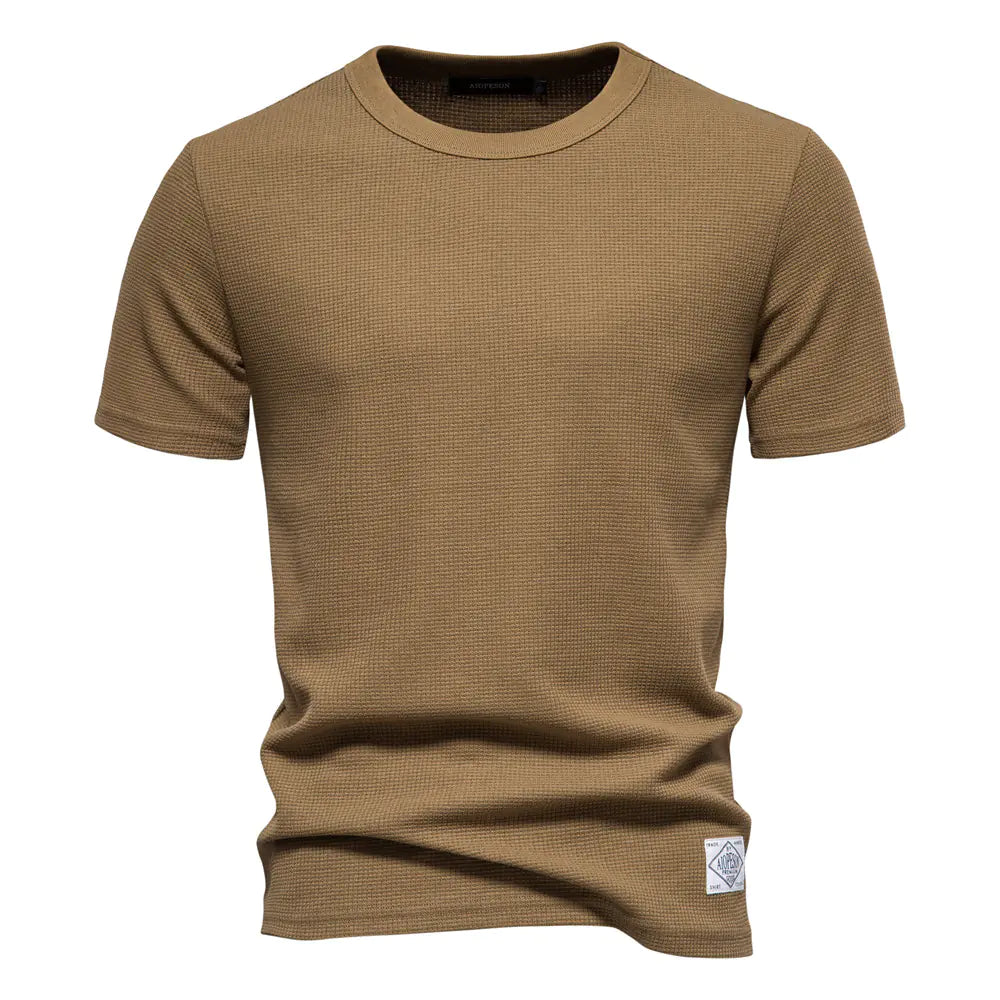 Men's Plain Waffle Knit T-Shirt