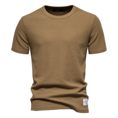Men's Plain Waffle Knit T-Shirt