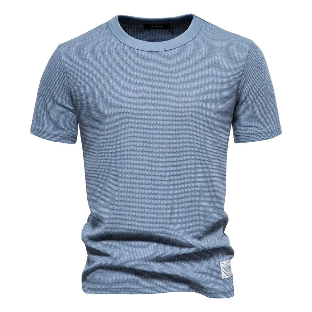 Men's Plain Waffle Knit T-Shirt